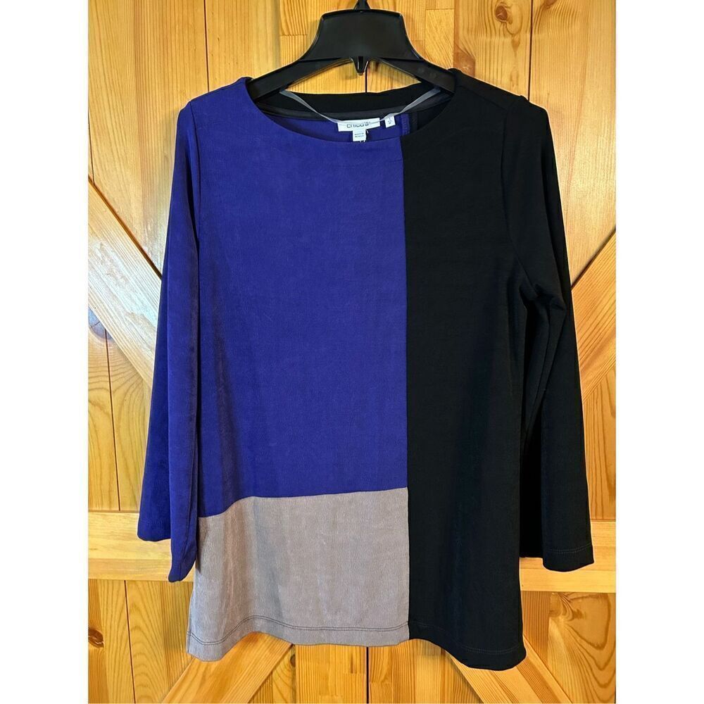 Chico’s Travelers Colorblock Tunic Size Medium nwt (4966) - Picture 2 of 7